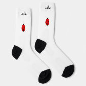 Chaussette Lucky Red Ladybug sur Chaussettes blanches (Droite)