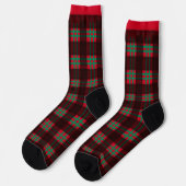 Chaussette Lumber Jack Red and Green Plaid Pattern Squares (Gauche)