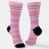 Chaussette Lumière personnalisée Rose foncé Violet pêche rayu (Angulaire)