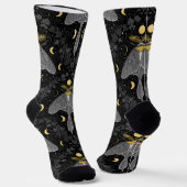 Chaussette Luna moth, phases de lune et lierre damassé patron (Angulaire)