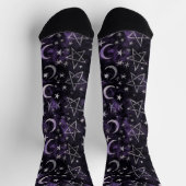 Chaussette Lune gothique occulte et pentagrammes (Haut)