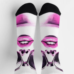 Chaussette Lunettes de soleil femme de mode à l'aquarelle ros
