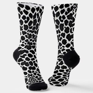 Chaussette Luxe Moderne Léopard Blanc Elégante Collection