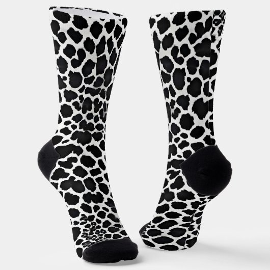 Chaussette Luxe Moderne Léopard Blanc Elégante Collection (Angulaire)