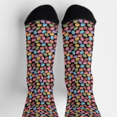 Chaussette Macaron coloré Cookies Motif sur Chaussettes noire (Haut)