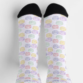 Chaussette Macarons français à l'aquarelle (Haut)