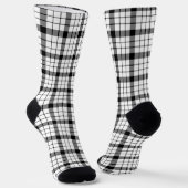 Chaussette MacFarlane tartan noir blanc plaid (Angulaire)