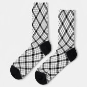 Chaussette MacFarlane tartan noir blanc plaid (Gauche)