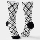 Chaussette MacFarlane tartan noir blanc plaid (Angulaire)