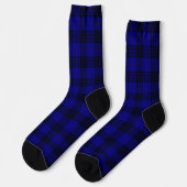Chaussette MacKay tartan bleu noir plaid (Gauche)