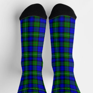 Chaussette MacKenzie tartan bleu vert plaid