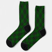 Chaussette MacLean Tartan vert et noir plaid (Gauche)