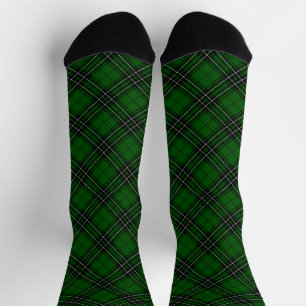 Chaussette MacLean Tartan vert et noir plaid