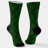 Chaussette MacLean Tartan vert et noir plaid (Angulaire)