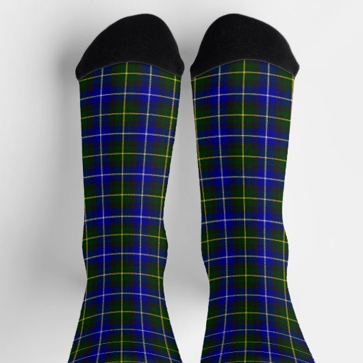 Chaussette Macneil de Barra tartan bleu vert plaid (Haut)
