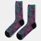 Chaussette Magenta Abstrait et Motif Super Turquoise (Gauche)