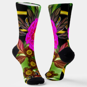 Chaussette Magenta et Or Envoûtants
