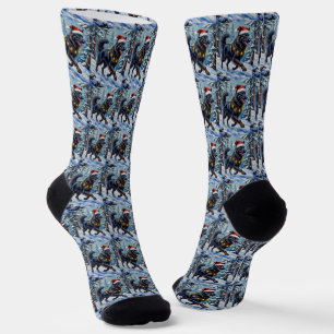 Chaussette Magnifique Berger Belge Forêt de Neige Noël