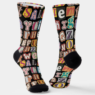 Chaussette Magnifique lettrage coloré Hommes noirs