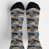 Chaussette Maine Coon Cat Christmas Boat Holiday (Haut)