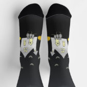 Chaussette Maison d'Halloween, Chats noirs, Chats, Chauves-so (Haut)