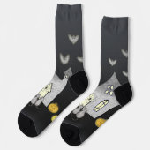 Chaussette Maison d'Halloween, Chats noirs, Chats, Chauves-so (Gauche)