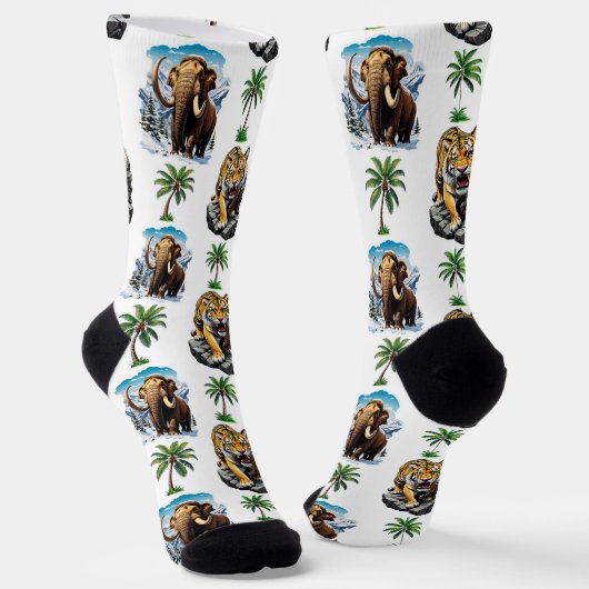 Chaussette Mammoth Sabertooth Tiger âge de glace Conception M (Angulaire)