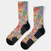 Chaussette Mandala arc-en-ciel en hexagone (Gauche)