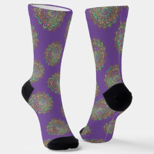 Chaussette Mandala coloré chic de style indien 1