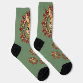 Chaussette Mandala de lapin vert (Droite)