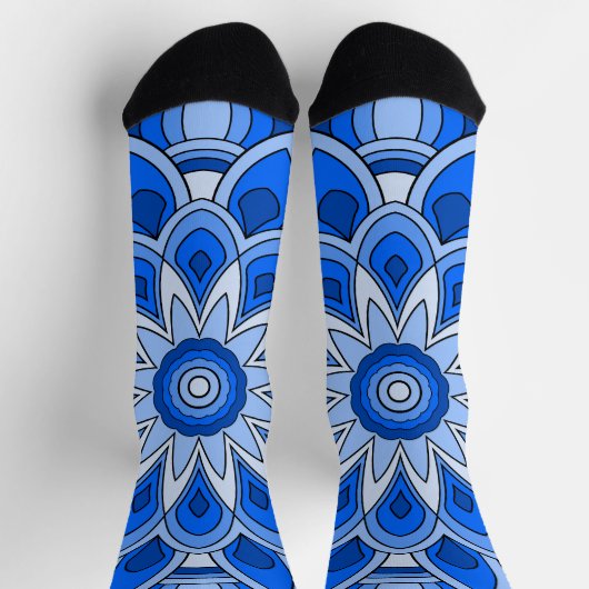 Chaussette Mandala en bleu (Haut)