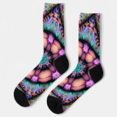 Chaussette Mandala floral psychédélique fractal (Gauche)