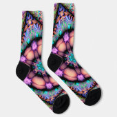 Chaussette Mandala floral psychédélique fractal (Droite)