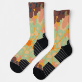 Chaussette Mandala Green Orange et Jaune (Gauche)