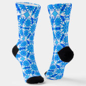 Chaussette Mandala motif, bleu cobalt, turquoise et blanche (Angulaire)