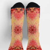 Chaussette Mandala numérique jaune, rose et rouge (Haut)