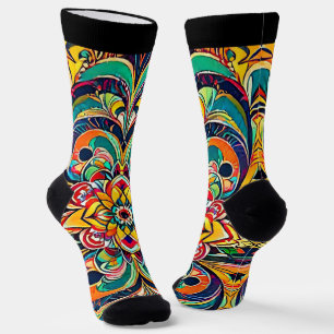Chaussette Mandala Symphonie des couleurs – Floral psychédéli