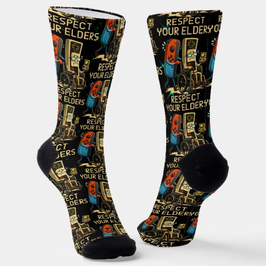 Chaussette Manette de jeu rétro drôle pour les amateurs de je (Angulaire)