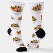 Chaussette Mangez plus de plantes frais motivation salade let (Angulaire)