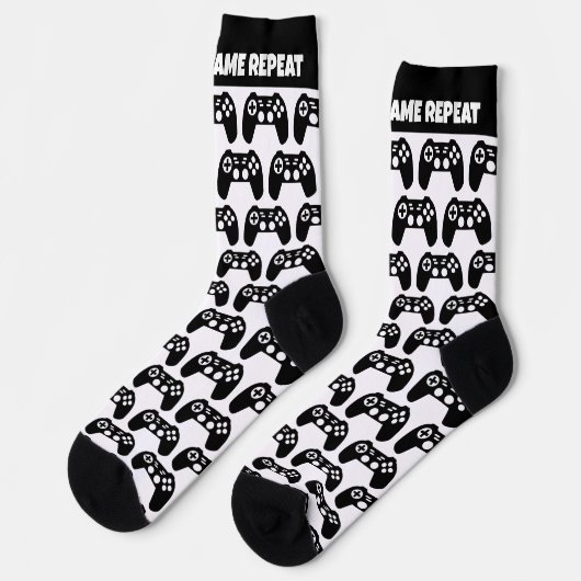 Chaussette Mangez Sleep Game Répétez des chaussettes drôles c (Gauche)