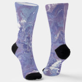 Chaussette Marbre Abstrait numérique Boho Eclectique doux vio (Angulaire)