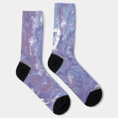 Chaussette Marbre Abstrait numérique Boho Eclectique doux vio (Droite)