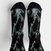 Chaussette Marbre aspect veiné de turquoise clair et noir (Haut)