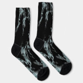 Chaussette Marbre aspect veiné de turquoise clair et noir (Droite)