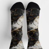 Chaussette Marbre de luxe blanc, or et noir élégant (Haut)