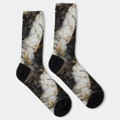 Chaussette Marbre de luxe blanc, or et noir élégant (Droite)