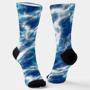 Chaussette Marbre d'eau bleue