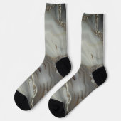 Chaussette Marbre Gris avec Veine d'Or (Gauche)