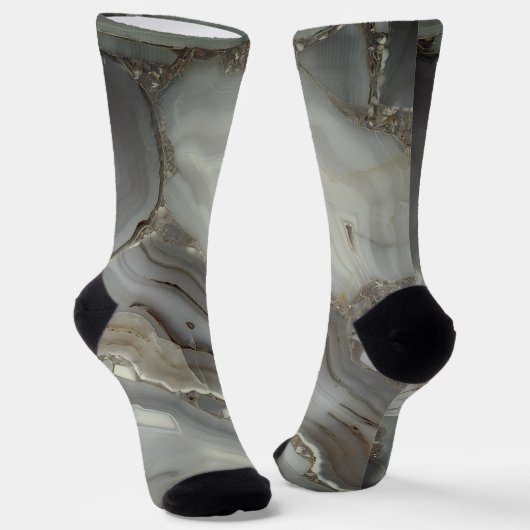 Chaussette Marbre Gris avec Veine d'Or (Angulaire)