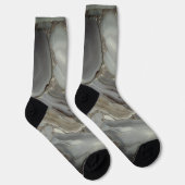 Chaussette Marbre Gris avec Veine d'Or (Droite)